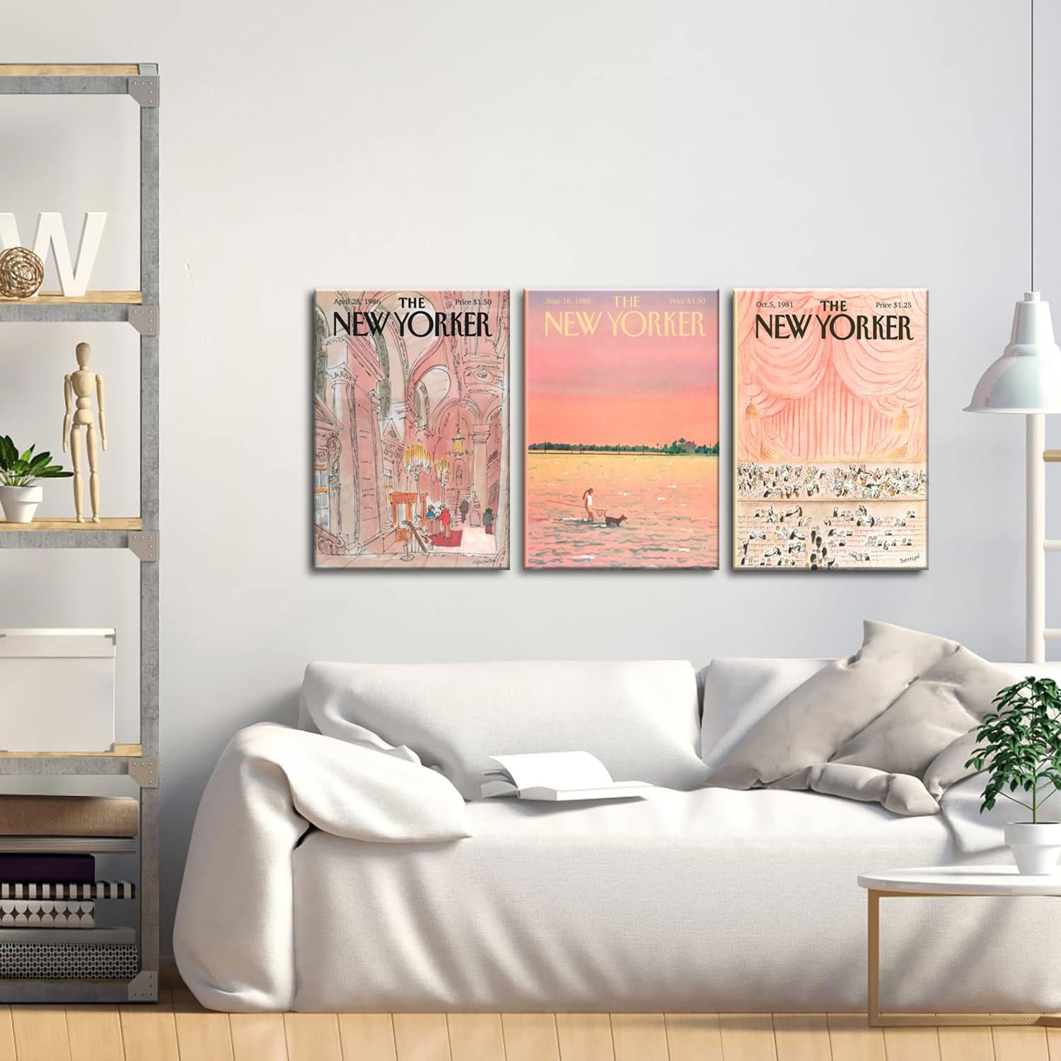 Sets of 3 Framed New Yorker Magazine Canvas Wall Art The New